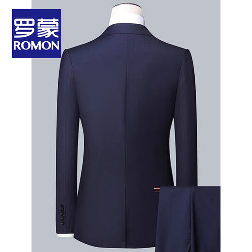 ROMON high-end customized suit men's business professional formal wear wedding groom's work slim small suit men's jacket black suit top 180/2XL recommended 130-145 Jin Jin equals 0.5 kg