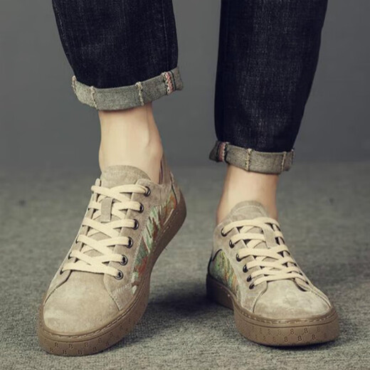 Jrnr Brand Men's 2025 Summer New Breathable Corea Corea Casual zapatos de lienzo versátiles Zapatos para hombres White 41