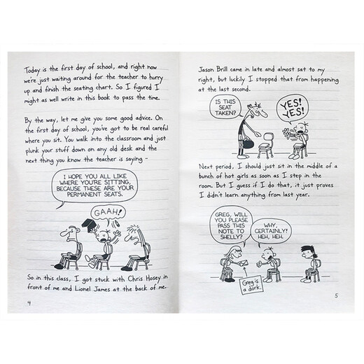 英文原版 小屁孩日记1 Diary of a Wimpy Kid 1:   英文分级阅读章节书桥梁书 9-12岁 课外阅读