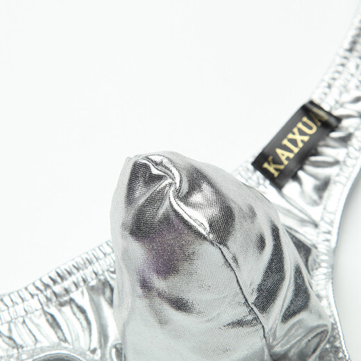 Pleasing men's underwear low-waisted sexy U-convex sexy imitation leather men's underwear low-waisted T-pants men's thong gold L