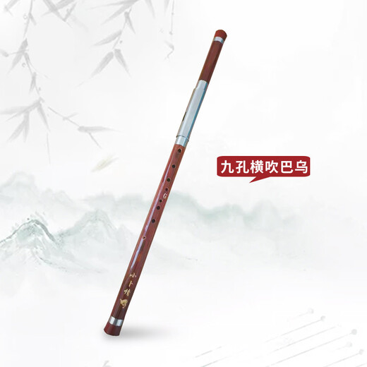 红木单管竖吹九孔横吹巴乌乐器b调G调F调小学生成人演奏初学定制款 -竖吹巴乌[小D调]