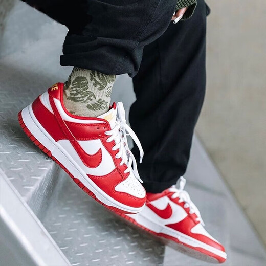 耐克（NIKE）【潮鞋】AirJordaaj1板鞋男夏季低帮透气休闲轻便耐磨运动篮球鞋 DD1391-602复古白红 44