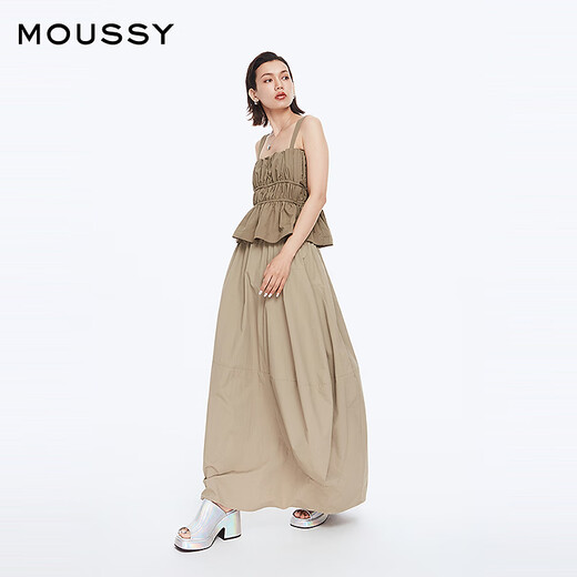 
Moussy new summer American hot girl style pleated straps for women 010HSK30-1390 150 khaki color equal size