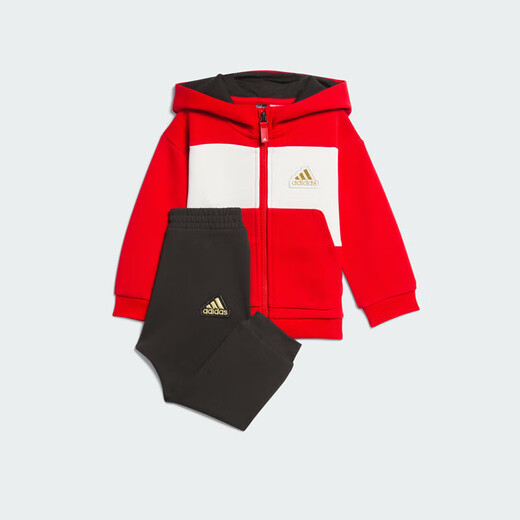 Adidas Ropa para niños Festival de primavera Red Baby Sports y traje casual de capas de manga larga JF3881 Rojo 86 cm