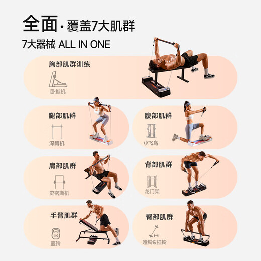 GYMGEST Whale Strength Station Intelligent Comprehensive Trainer Sports Gantry Bench Press Bench Home Fitness Equipment PC230
