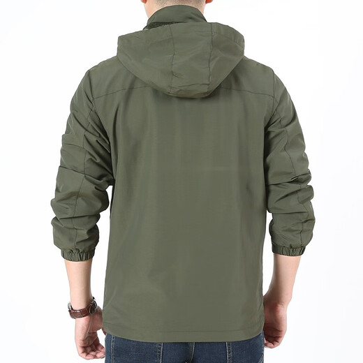 JP秋季男士连帽休闲夹克秋季透气外套689 5326深蓝色 4XL(适合185斤-200斤)