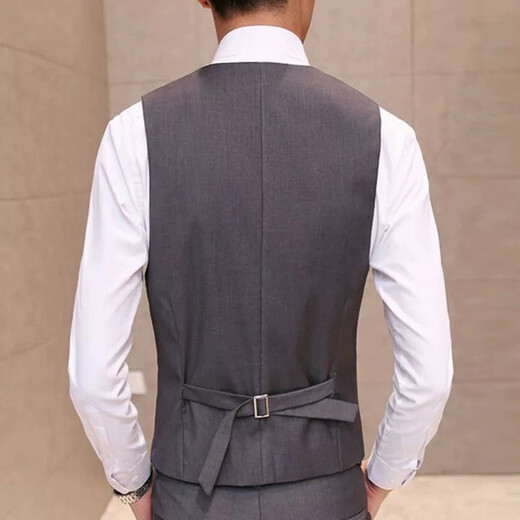 柠鑫焱西装马甲男修身商务休闲背心职业马夹婚礼新郎服服伴郎服兄弟装 SJ黑色（单马甲） M