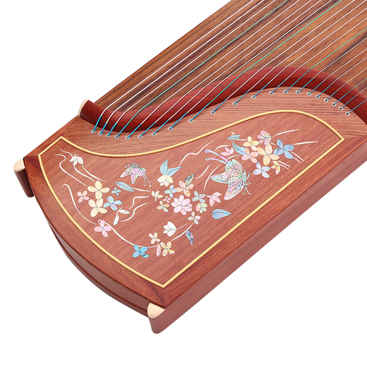 Dunhuang Brand Dunhuang Guzheng 694l Mahagony-Perlmutter-Perl-Untersuchung Klavier Fünf-Farben Chengxiangte Familie Ancient Yi Sumu Solid Wood Professionelle Leistung 9694LC_C Butterfly Love Flower River (volle Set von Accessories)