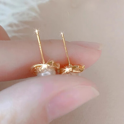 Miao Xiu Intellectual Simple Pure Silver Imitation Pearl Earrings for Women Retro French Elegant High-end Earrings Valentine's Day Gift for Women Rose Gold Pearl Earrings