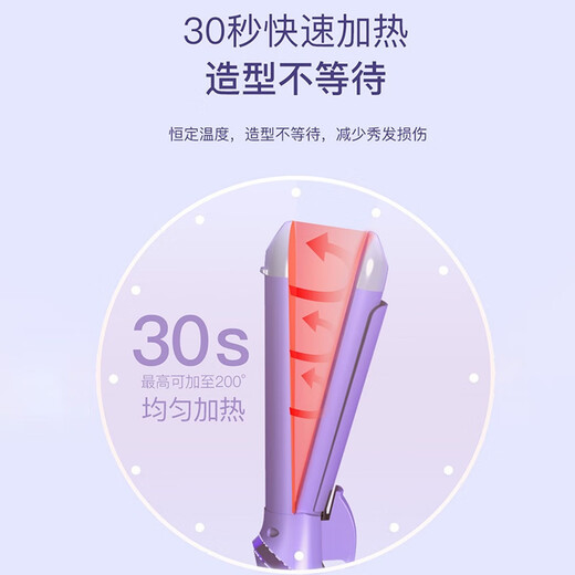 Aux (Aux) Curling Rod Curling gerade Haare Zwei-in-ein-Perm-Stange Plyprypryp Negative Ionen Haarpflegemittel Ponyp Clupling Artefakt Geburtstagsgeschenk für Freundin HS-693 Lila
