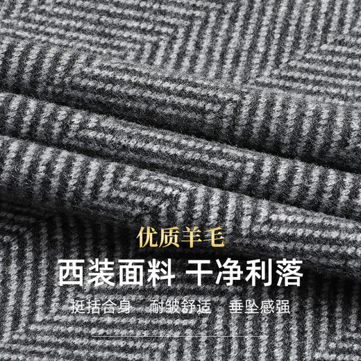 Romon (Romon) Eisenfreier Wollanzug für Herbst und Winter neuer Wollmantel für Männergeschäfts-Casual-Anzug für Männer Singles Herrenkleidung 2306-leichter grau dicker Stil M [100-120jin [Jin gleich 0,5 kg]]