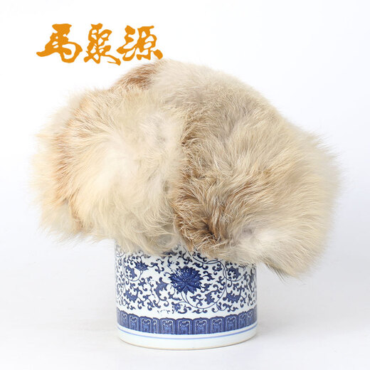 Ma Juyuan middle-aged and elderly men's winter handmade fur fashion casual hat yellow 58cm