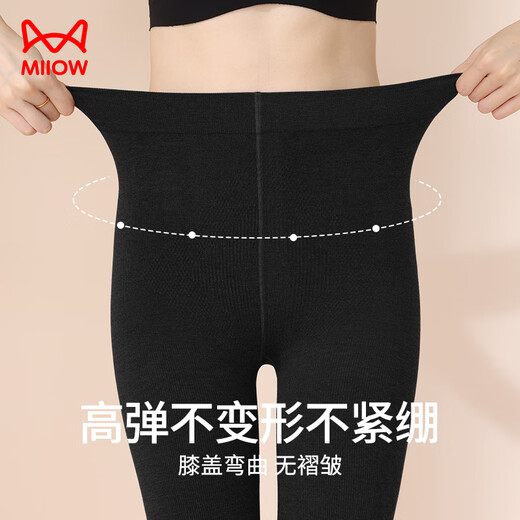 Catman leggings for women in autumn and winter 2025 new bare leg artifact plus velvet and thickened black outer wear flat waist pantyhose