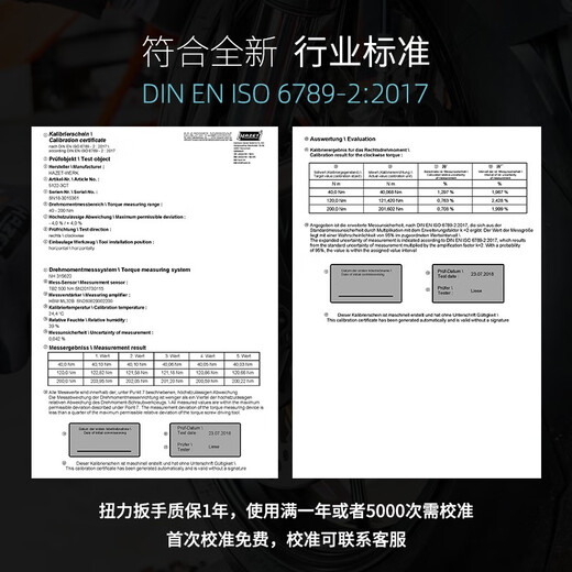 HAZEThazet Germany imported torque wrench head replacement torque wrench open head kilogram wrench high precision 6290-1CT (9x12,5-60Nm)
