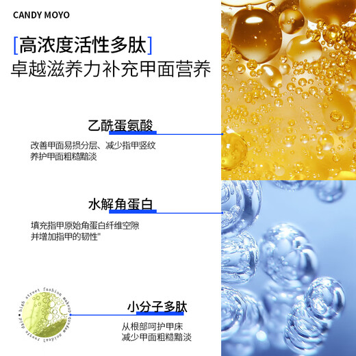 CandyMoyo Keratin Nail Care Liquid Finger Edge Nutritional Oil Strong Conservation Thin Brittle Soft Break Layered Nail Surface Extends Nail Bed 2ml