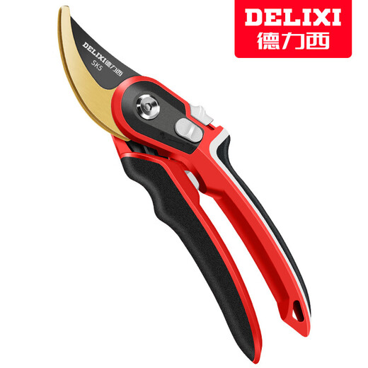 Delixi gardening scissors, labor-saving pruning shears, fruit tree pruning, garden branch pruning, flower shears, special scissors for branch cutting, Golden God of War, imported SK5 steel + free lanyard