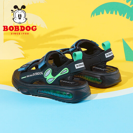 Babu Dou Children's Shoes Boys Sandals Summer Little Boys Boys' Children's Shoes 105542037 Black/Lake Bottom Green 28