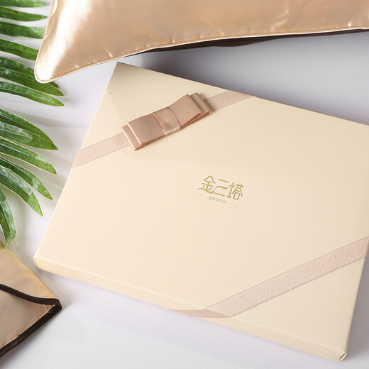 Jinsanta Mulberry Silk Pillow Case 6A Mulberry Silk Silk Solid Color Pillow Case Single 74X48cm Gem Green Beige 9930