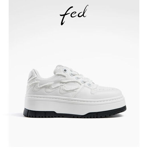 Fed Mall mismos zapatos blancos de suela gruesa Autumn Nuevos zapatos deportivos de cuero R0904-YAB679 Off-White 38