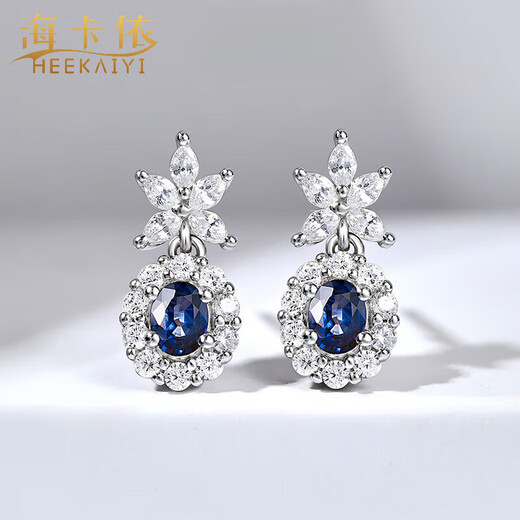 Haikai earrings for women, blue gemstone earrings, luxury jewelry, Chinese Valentine's Day, birthday gift for wife, girlfriend, blue royal gemstone earrings