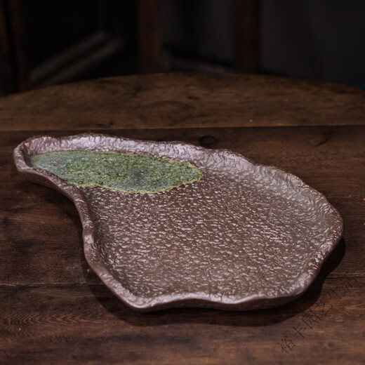 吸水石盆苔藓吸水石盆器盆景盆长方形菖蒲假山上水石水培紫砂陶瓷底盘盆栽 盆景盆2677 陶瓷 大