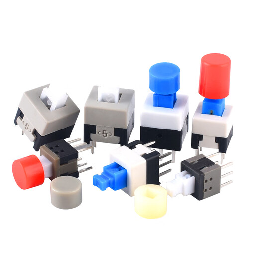 DZYJ self-locking non-locking switch 5.8*5.8 7*7 8*8 8.5*8.5mm button non-self-locking button three-legged 6-pin gray 8.5*8.5 self-locking three-pin (10 pieces)