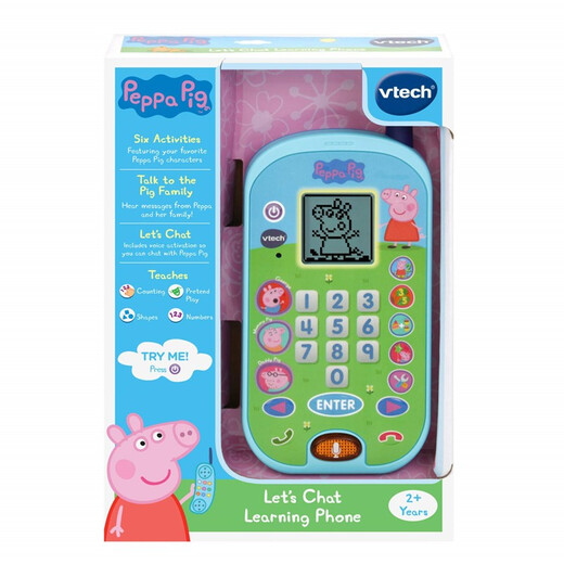 VTECH (VTech) Kindermobile Spielzeug Peppa Pig English Dialog Puzzle Geschenk Frühes Bildungsmaschin-Telefon 0-3 Jahre altes Geschenk