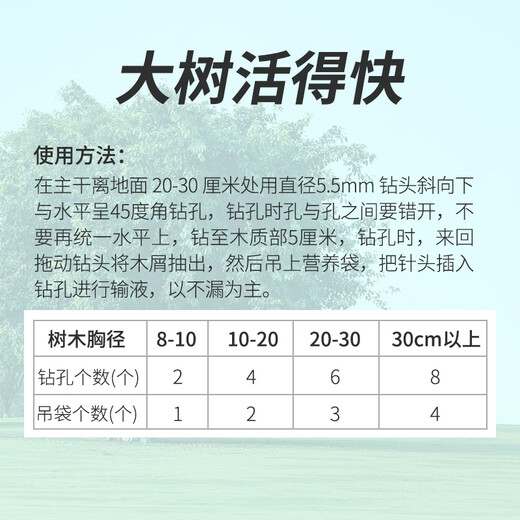 Shijia Big Tree Living Fast Tree Nutrient Solution Tree Hanging Needle Bag Transplanting Germination Fruit Tree Transplanting General Fertilizer