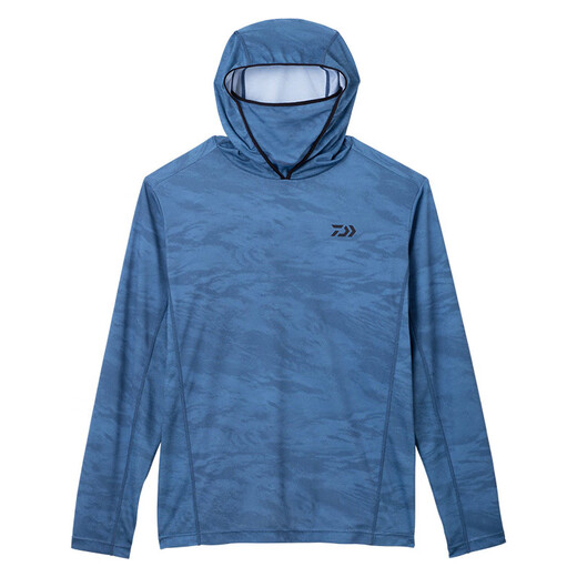 DAIWA spring and summer DE-3623 light sunshade jacket with mask hooded fishing long-sleeved shirt quick-drying fishing clothing grass and wood grain M