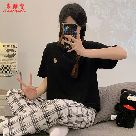 Pajama de xiangyaxin para mujeres en 2024 Nuevos pantalones de manga corta de algodón puro de verano