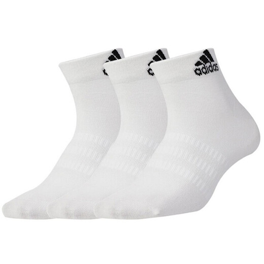 阿迪达斯 （adidas）男袜女袜 新款舒适三双装篮球训练跑步透气运动袜休闲短袜 DZ9435(三双装) M（建议38-42码）