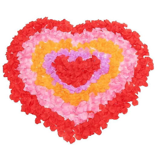 Xiaoxiong Proposal Rose Simulation Petals Hand-Spreading Flowers Romantic Birthday Bed Wedding Marriage Room Decoration Artificial Flowers White_Simulation Petals 1200 Pieces