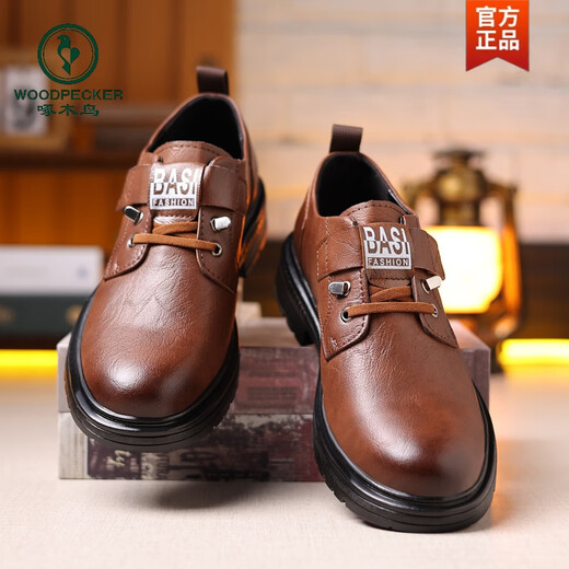
Woodpecker men's shoes 2024 autumn and winter new men's genuine leather casual business soft sole plus cotton leather shoes men's high-soled top work shoes 9909 black plus fleece style 39