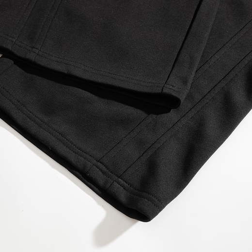 Chutang pants men's velvet thickened loose straight wide-leg American knitted sweatpants sweatpants black/velvet 2XL