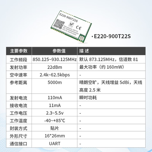 沐鑫泰 lora串口通信模块LLCC68替SX1278芯片433无线远距离开发板 E220-900T22S