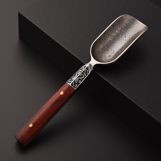 Tea spoon from simple solid wood tea spoon tea spoon single tea art accessories stainless steel kung fu tea set tea can tea spoon ebony stainless steel tea spoon