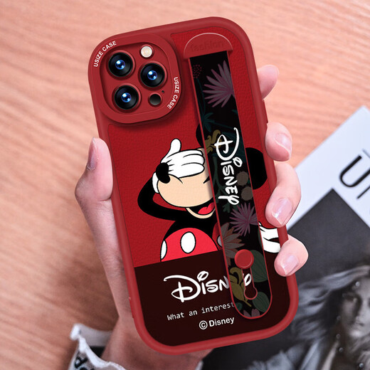 【迪士尼授权】苹果系列手机壳iPhone14Promax手机壳15plus卡通12小羊皮新款腕带13 小胖妞红色X1483迪士尼 iPhone14Plus