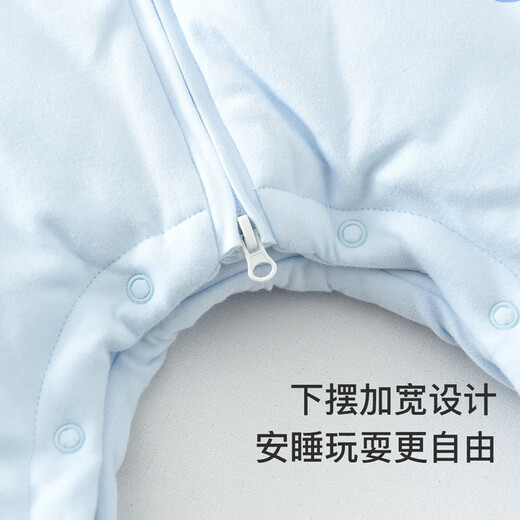 Tongtai autumn and winter infant bedding supplies quilted split-leg cotton sleeping bag anti-kicking quilt blue size 73 (recommended height 75-90cm)