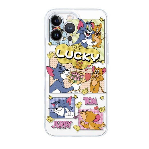 
New Cat and Mouse Apple Magnetic Phone Case Transparent Ultra Thin Silicone Soft Shell MagSafe Wireless Charging Cartoon Fun Lucky Tom Jerry Suitable for Men and Women [Electro-plated Magnetic Transparent] Tom 1-MF673Y iPhone14