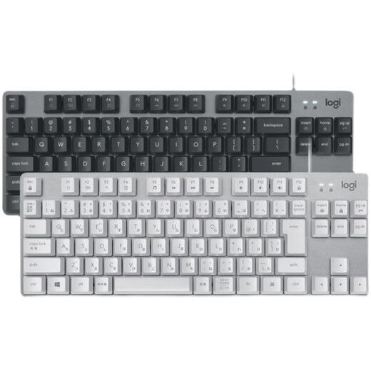罗技（Logitech）K835有线机械键盘电竞无光键盘电脑青轴红轴84键 K835白色青轴+G102白+大桌垫