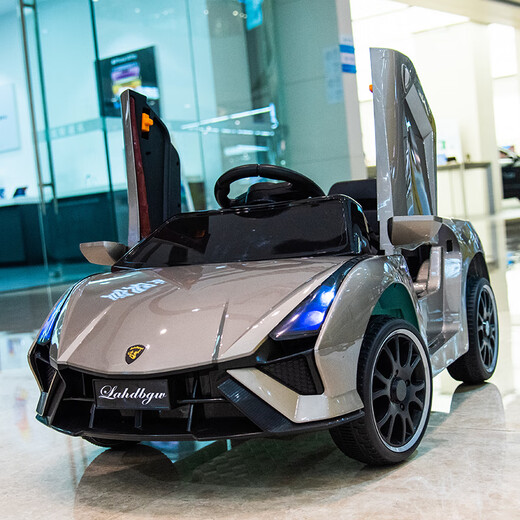 Love Children's Electric Car Four-wheel Car Children's Remote Control Toys 1-4 years old can sit on a boy and a girl's baby swaying stroller Flagship Yellow + 4-wheel drive 12V + Bluetooth + leather seat Double door + APP + remote control + self-driving + swing