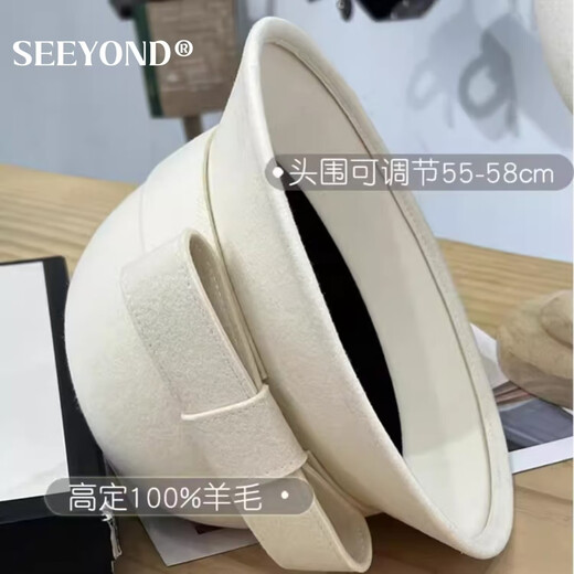Seeyond Deep Sun Qianjin Xiaoxiangfeng Fisherman Hat Femme Femmes automne et hiver français rétro Hepburn Style HAP HAP TOP FACE PETTE CHAPE BLANC CHAPE BLANC BLACK BOTIE BOUTIQUE CASSE CASSE CASHER