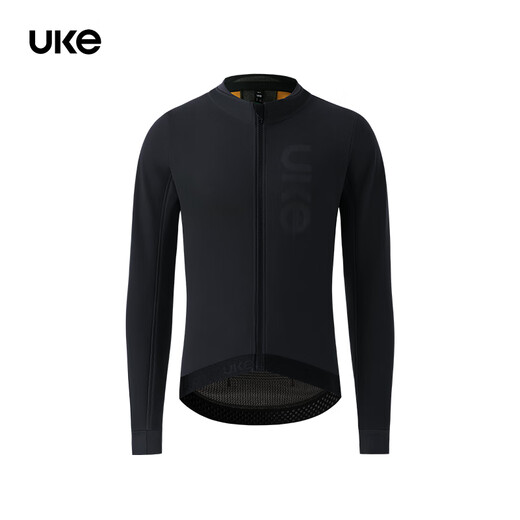 UKE Men's Windproof Fleece Cycling Jacket DWR Water-Repellent Autumn and Winter Warm Locking Outdoor Cycling Jacket Star Drop Black 4XL