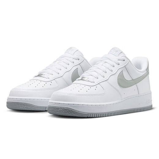 耐克NIKE七夕情人节礼物男空军一号 AF1运动鞋 FJ4146-100白灰42