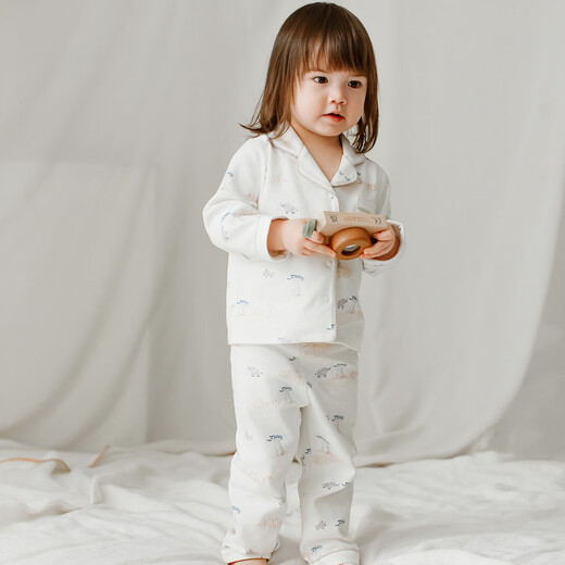 Nest diseña trajes de ropa para el hogar para niños para trajes de ropa para el hogar para niños y niñas para pantalones de mangas largas estiramientos pantalones abiertos pijamas para niños puro algodón-baobab 110 (altura recomendada 100-112 cm)