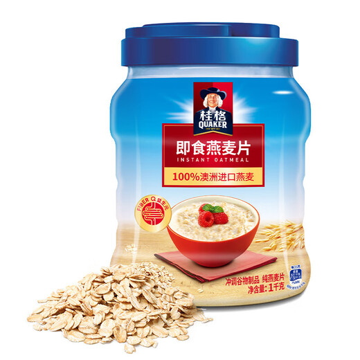 桂格即食燕麦片1000克罐装 FiberQ益生元 早餐搭配 膳食纤维 即食燕麦片1478g*2袋