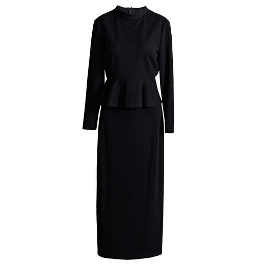ROEYSHOUSE LOOKY Temperament Black Knitted Suit Women's Autumn New Fashion Top Skirt Two-piece Set 10975 Black S