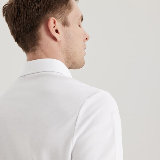 Season 5 SMART FIVE heavy double bead floor short-sleeved POLO shirt men's ice silk pure white light luxury business shirt collar daily commuting T white D757 L (weight recommended 66-75kg)