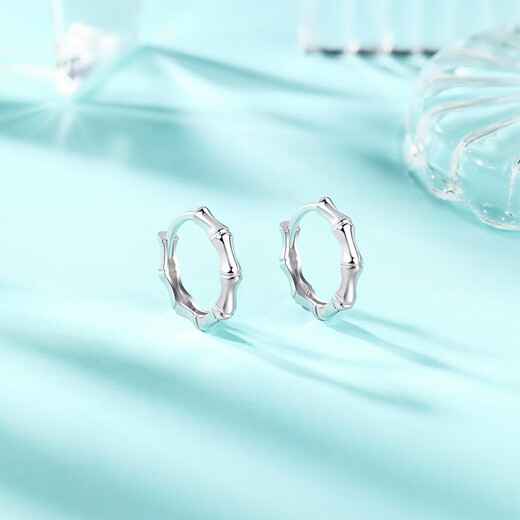 Liuguifu Jewelry Platinum Earrings Women's PT950 Earrings Bamboo Elegant Earrings Birthday Gift 2.40g