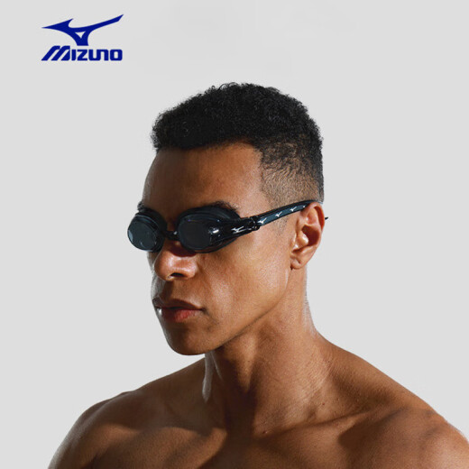 美津浓（MIZUNO）泳衣男速干五分游泳裤防尴尬大码抗氯泳镜泳帽套装A1105TZ黑L